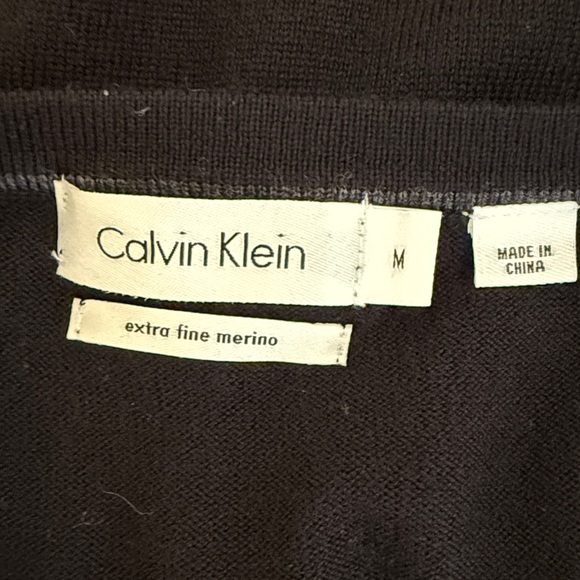Men's Calvin Klein Black 100% Merino Wool Sweater - Picture 6 of 7